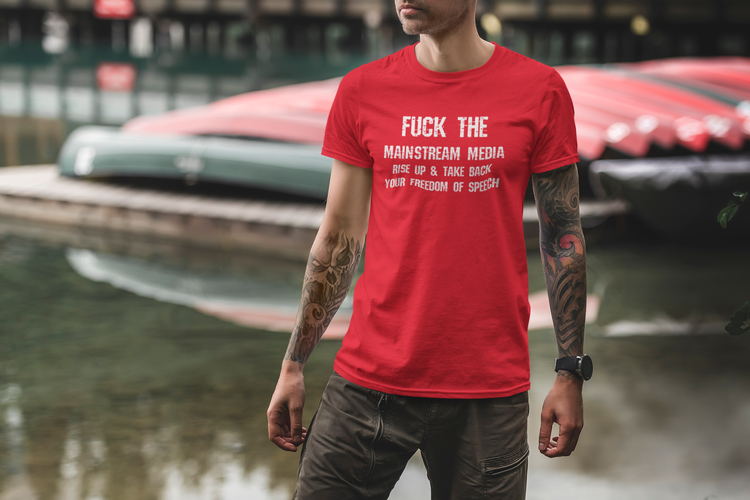 Fuck The Mainstream Media T-Shirt för herrar. Tshirt i stort antal färger & storlekar.