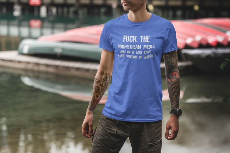 Fuck the mainstreammedia T-Shirt. Herr T-Shirt i flertal färger & storlekar