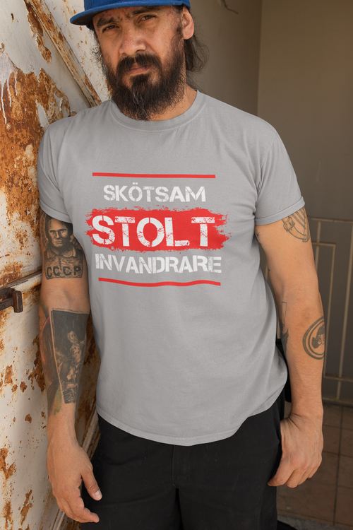 Stolt & Skötsam Invandrare. Herr T-Shirt  Storlekar ända upp till 5xl