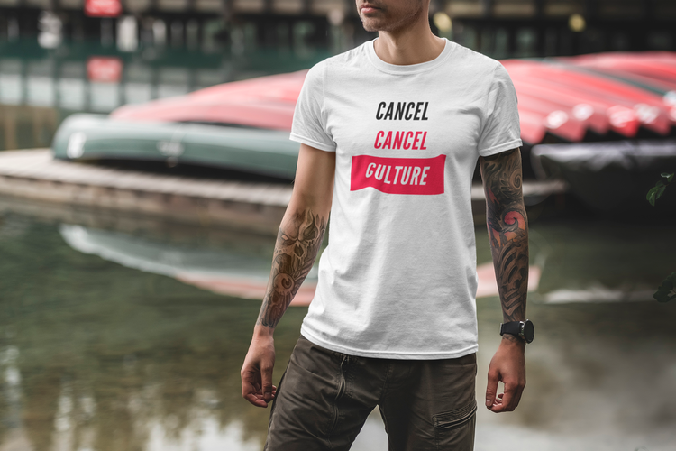 T-Shirt Herr Cancel Cancel Culture . Herr T-Shirt med tryck. Cancel Culture