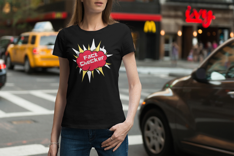 Factchecker Facebook Tshirt. Licensed Factchecker . Fctchecker companies