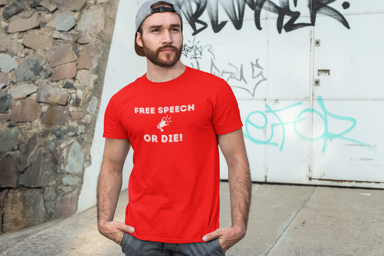 Free Speech Or Die T-Shirt Herr. Protect Your Freedom Of Speech T-Shirt. Flera färger & storlekar