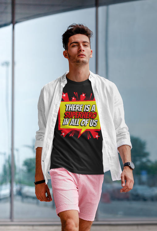 Tshirt med tryck Super Hero. Herr Tshirt från Stop The Hate Collection