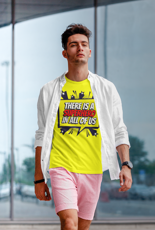 Stop The Hate Collection. Tryck Super Hero. T-Shirt Men