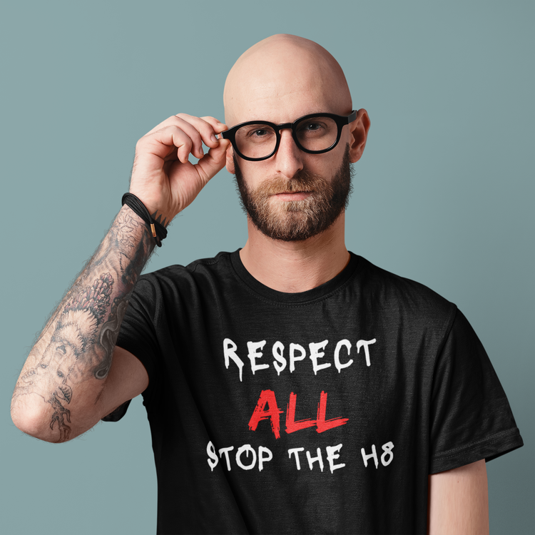 Tshirt med tryck Respect All ,Stop The Hate