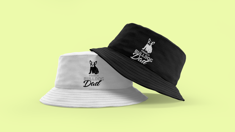 Fransk Bulldog Bucket Hat. Cool & trendig buckethat med texten French Bulldog Dad
