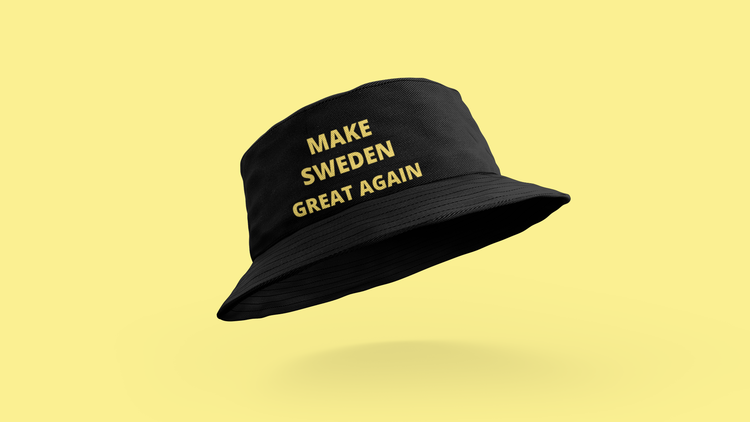 Buckethat med text Make Sweden Great Again. Stort utbud av coola buckethats från Statements Clothing