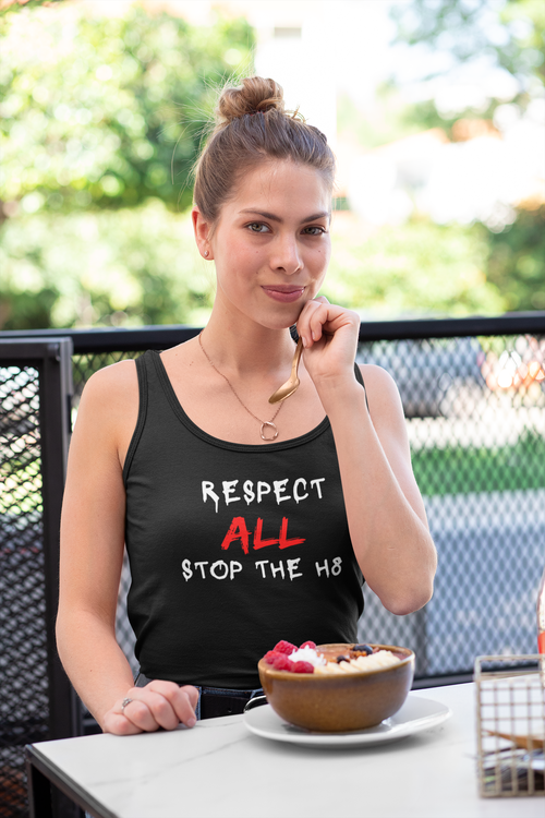 Tank Top Dam med tryck. En del i Statements Clothing Stop The Hate Collection. Linne dam. Respect All Stop The Hate