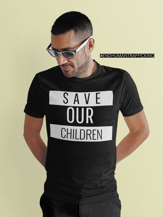 #saveourchildren #endhumantrafficking Tshirt Herr. Tshirt med tryck.