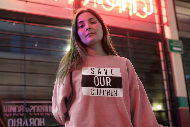 Stoppa traficking av barn, Save Our Children Sweatshirt unisex, Rädda Barnen