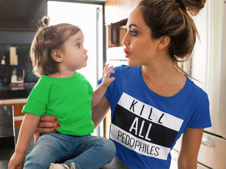 Kill All Pedophiles Tshirt Dam. Flera färger & storlekar