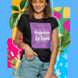 Veganism Is Love T-Shirt Dam