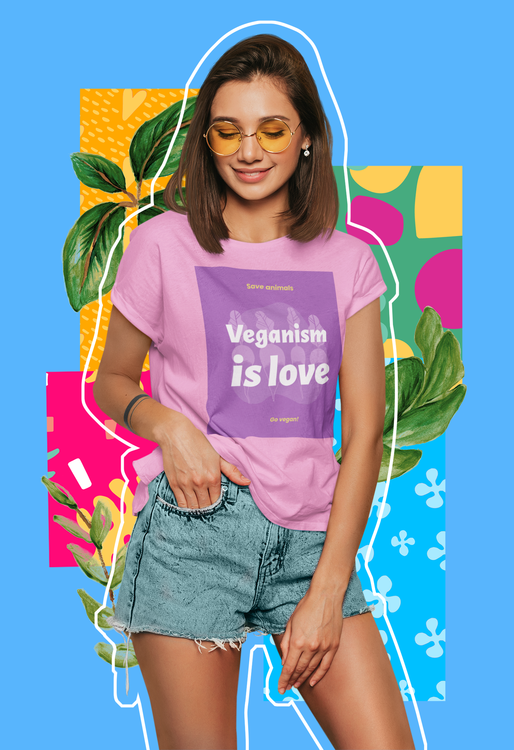 Veganism Is Love T-Shirt Dam