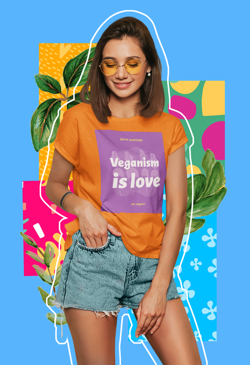 Veganism Is Love T-Shirt Dam