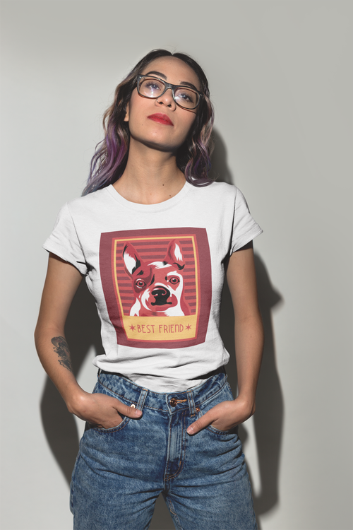 Retro Frenchie T-Shirt Dam