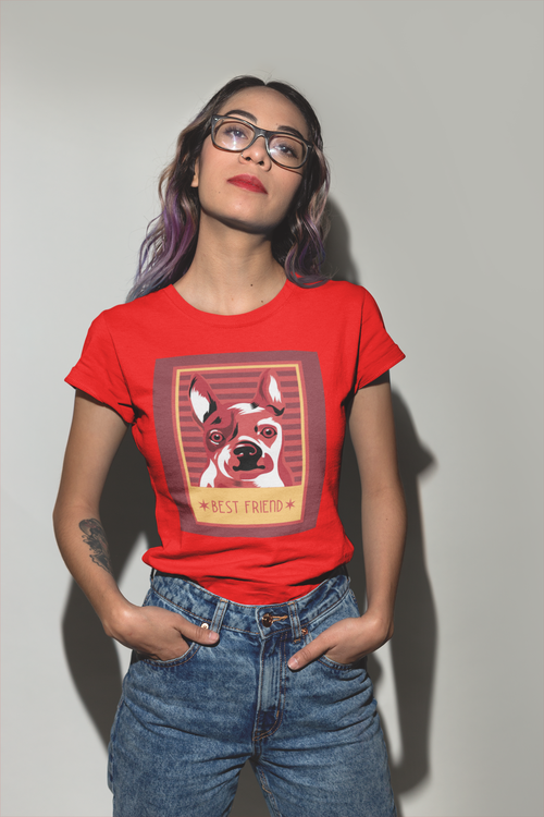 Retro Frenchie T-Shirt Dam