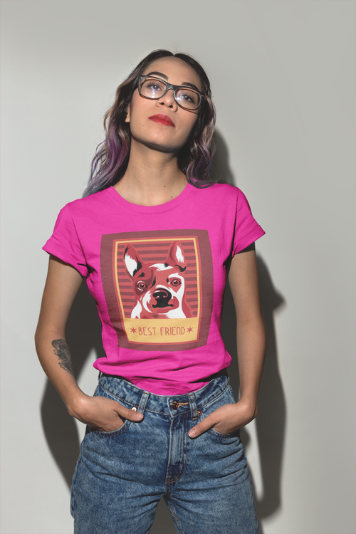 Retro Frenchie T-Shirt Dam