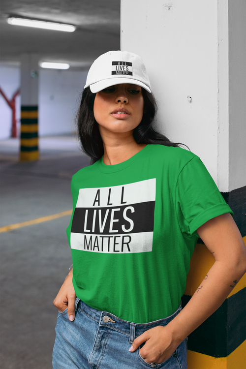 T-Shirt i flera fäger med text All Lives Matter. Dam Tshirt i flera färger & storlekar