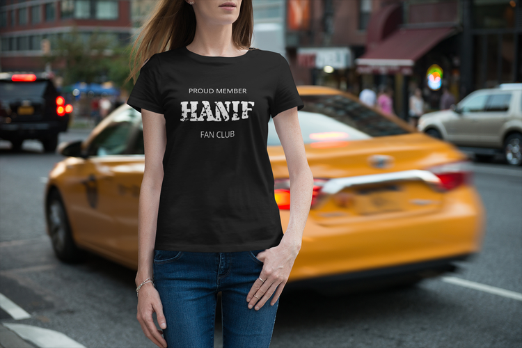 Hanif Bali Tshirt. Text Proud Member Hanif Fan Club