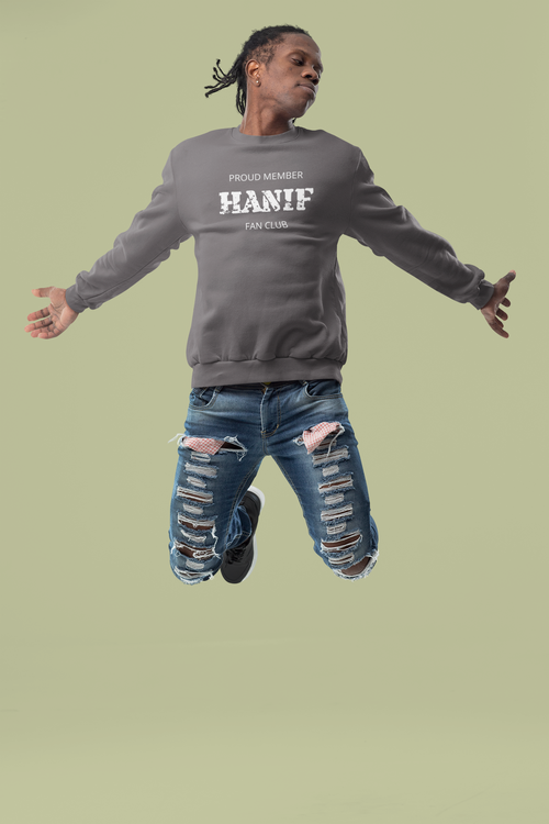 Sweatshirt Unisex med tryck text Proud Member Of Hanif Bali Fan Clob