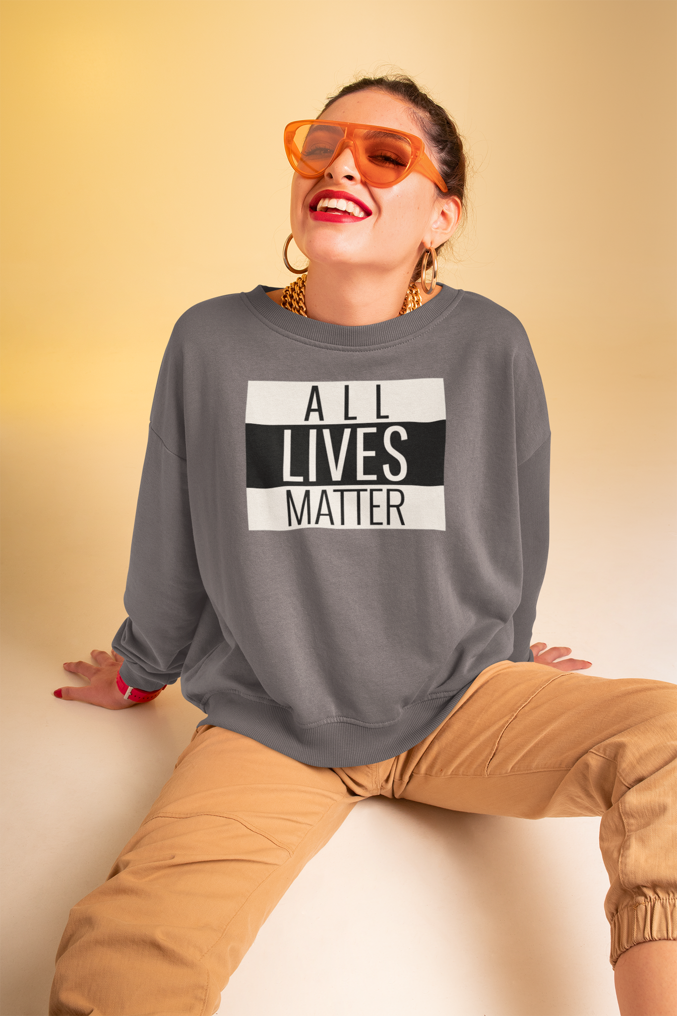 ALL LIVES MATTER, #alllivesmatter, Sweatshirt Unisex. Sweatshirt för män & kvinnor, Vi som inte tror på att göra skillnad på folk