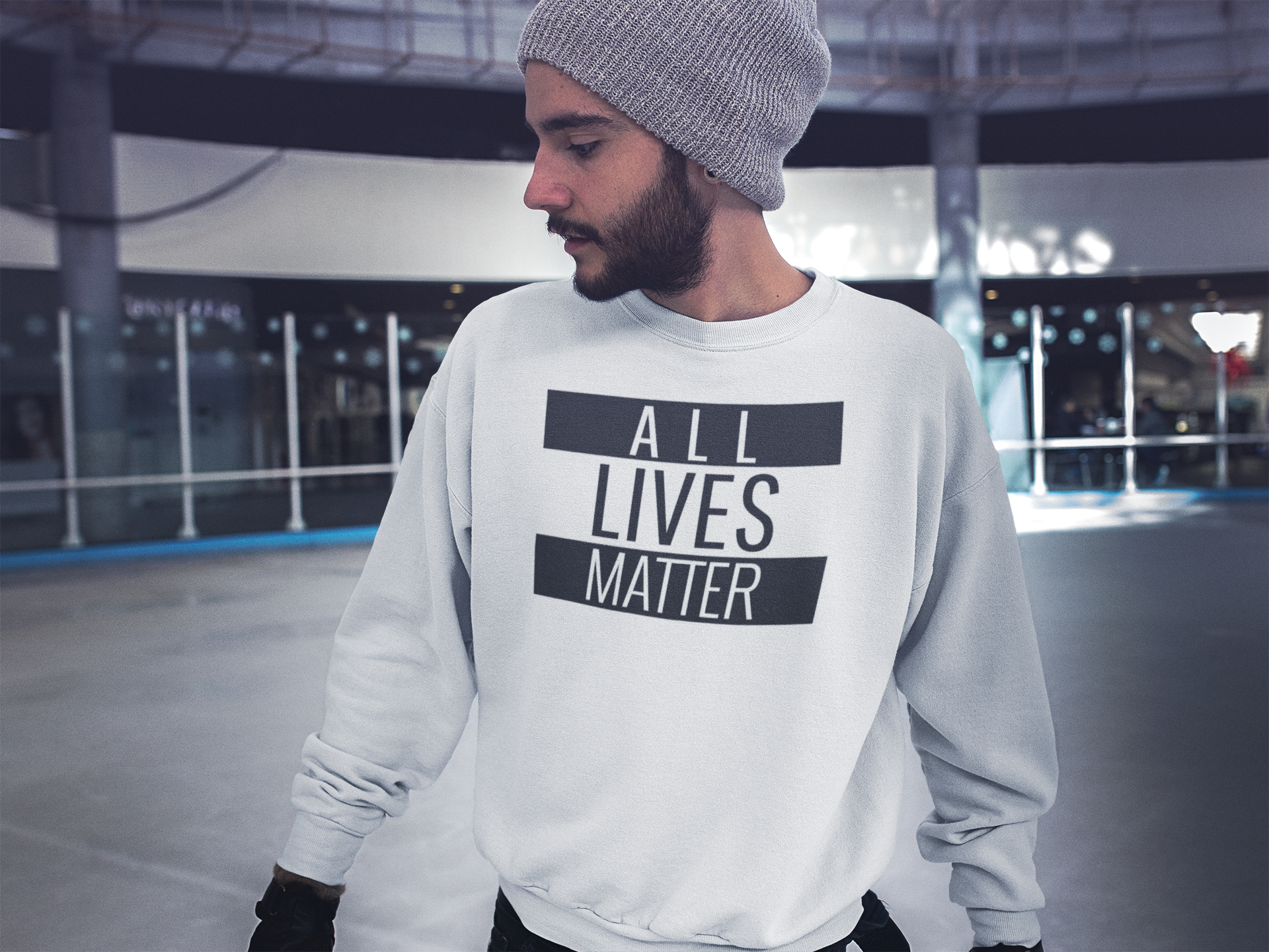 Unisex Sweatshirt All Lives Matter, Lika villkor för alla, Alla människor har samma värde, sluta med segregeringen