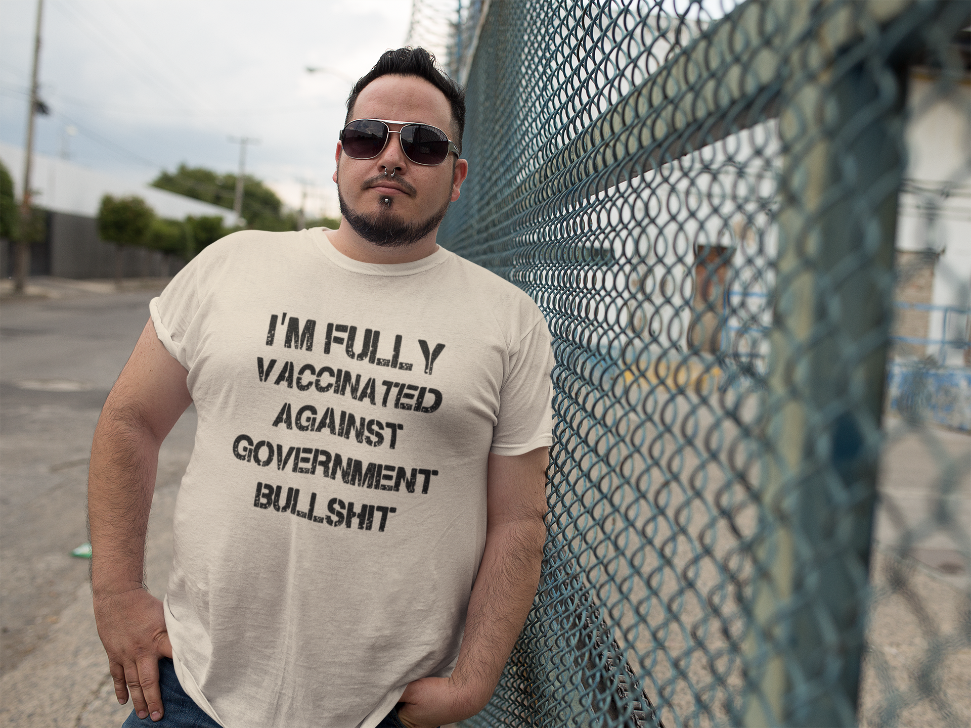 Herr T-Shirt med tryck, I'm Fully Vaccinated Against Government Bullshit, Vi har fått nog nu Regeringen