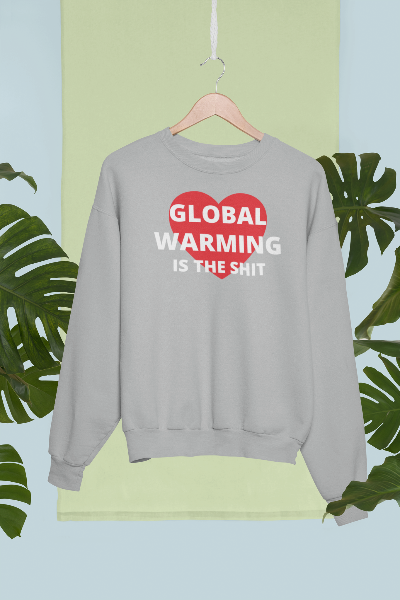 Global Warming Sweatshirt, Klimathysterin, Klimathysteri, Unisex Sweatshirt med tryck