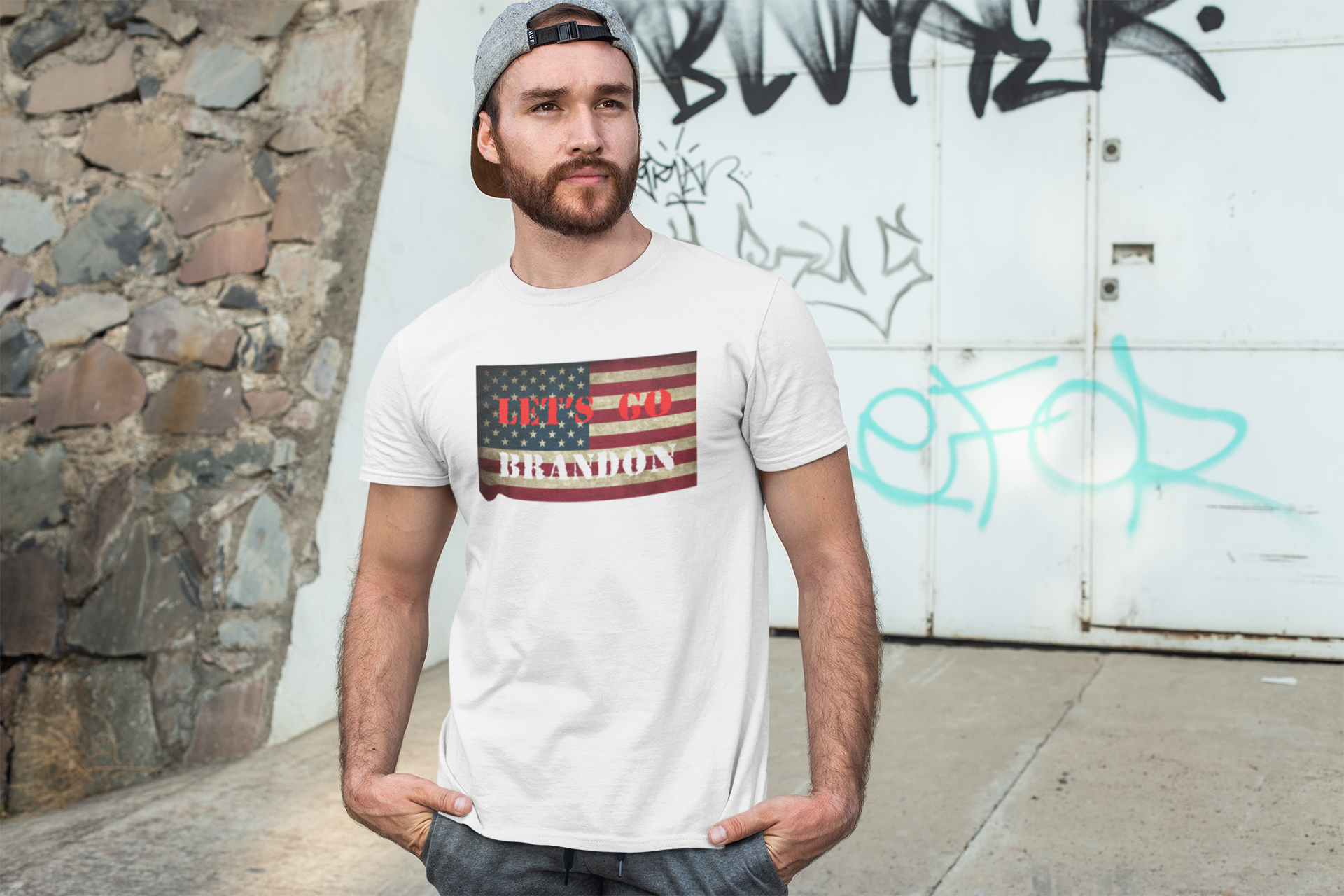 USA Politik, Let's Go Brandon, Tshirt med unika Motiv från Statements Clothing