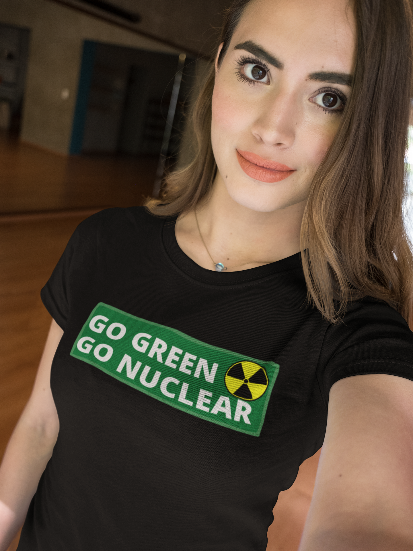 Dam T-Shirt. Go Green Go Nuclear, Kärnkraft