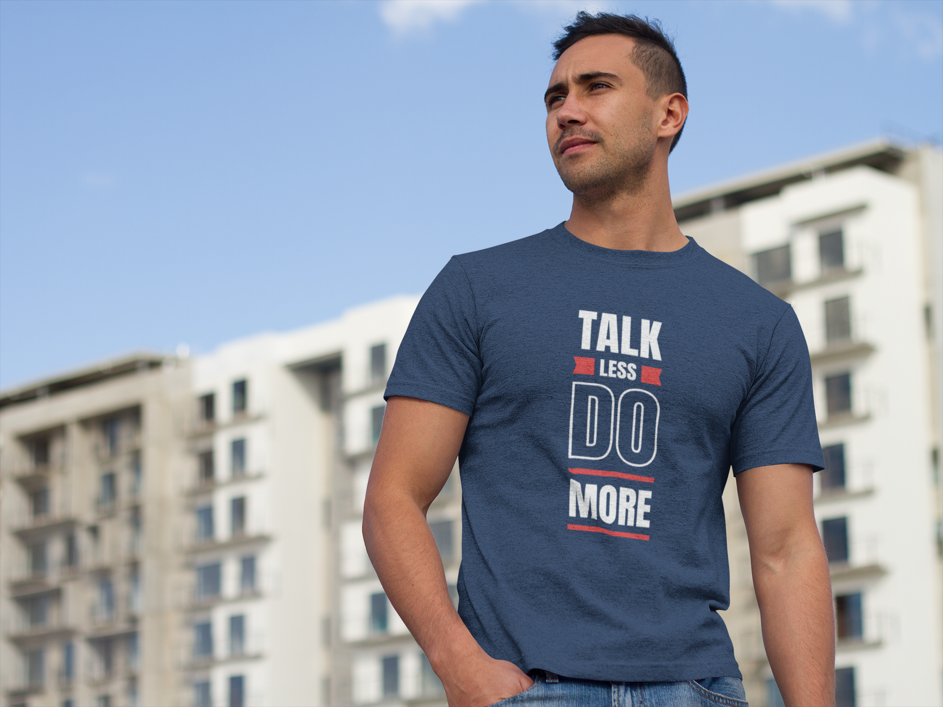 Talk Less Do More. Snygg tröja med hög kvalité. T-Shirt med tryck Från Statements Clothing