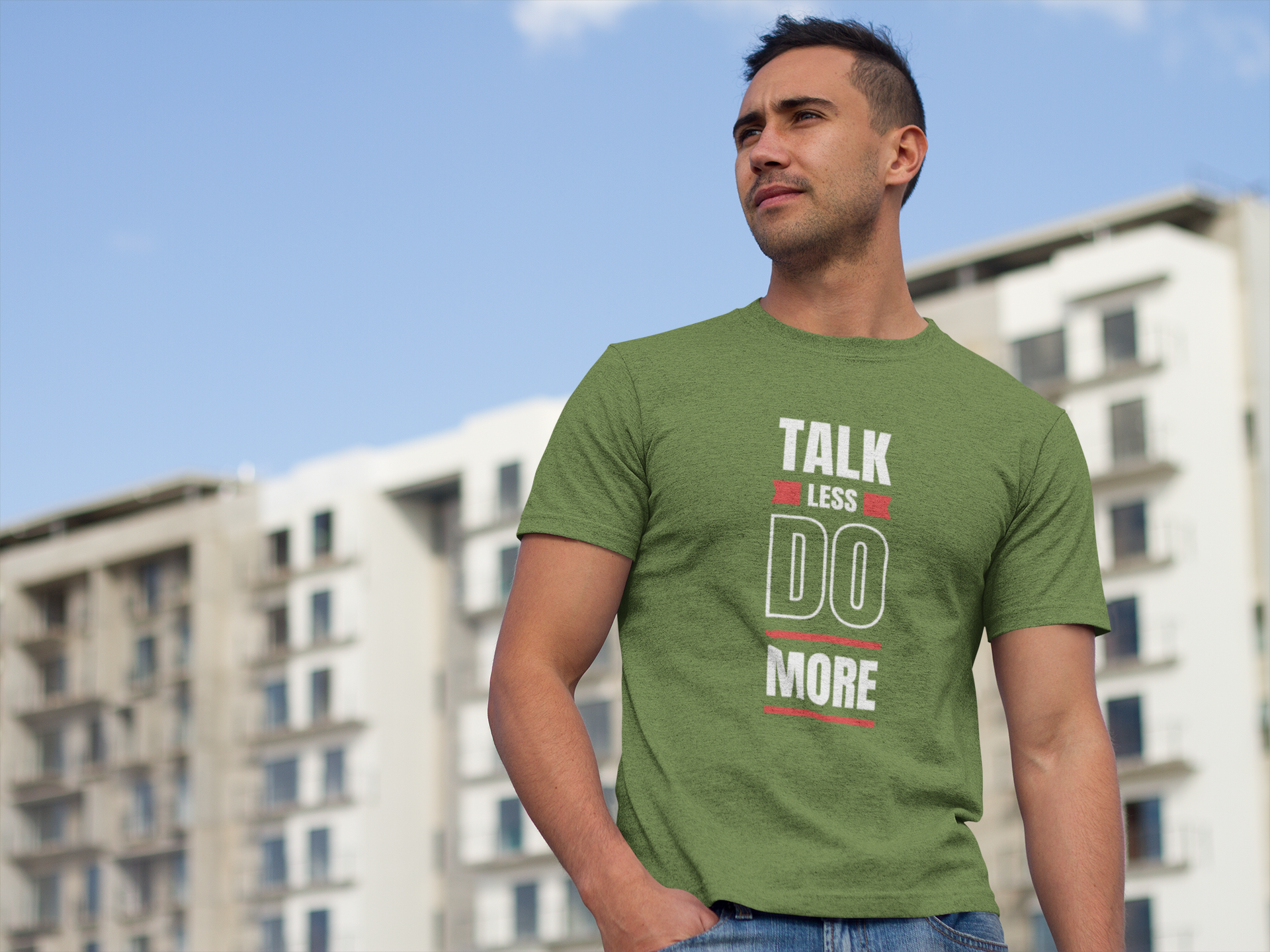 T-Shirt med tryck Från Statements Clothing. Talk Less Do More