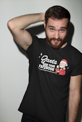 Santa Saw Your Facebook T-Shirt Herr
