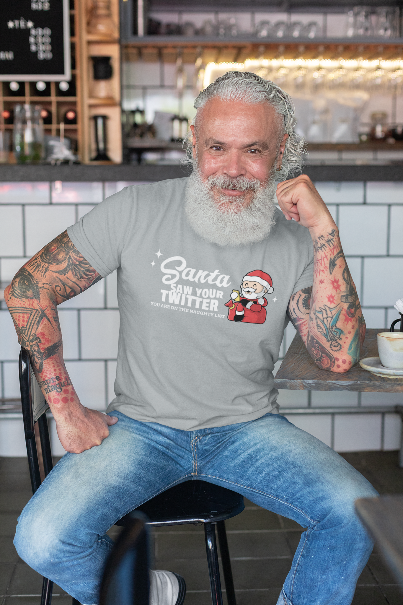 Santa Saw Your Twitter T-Shirt Herr