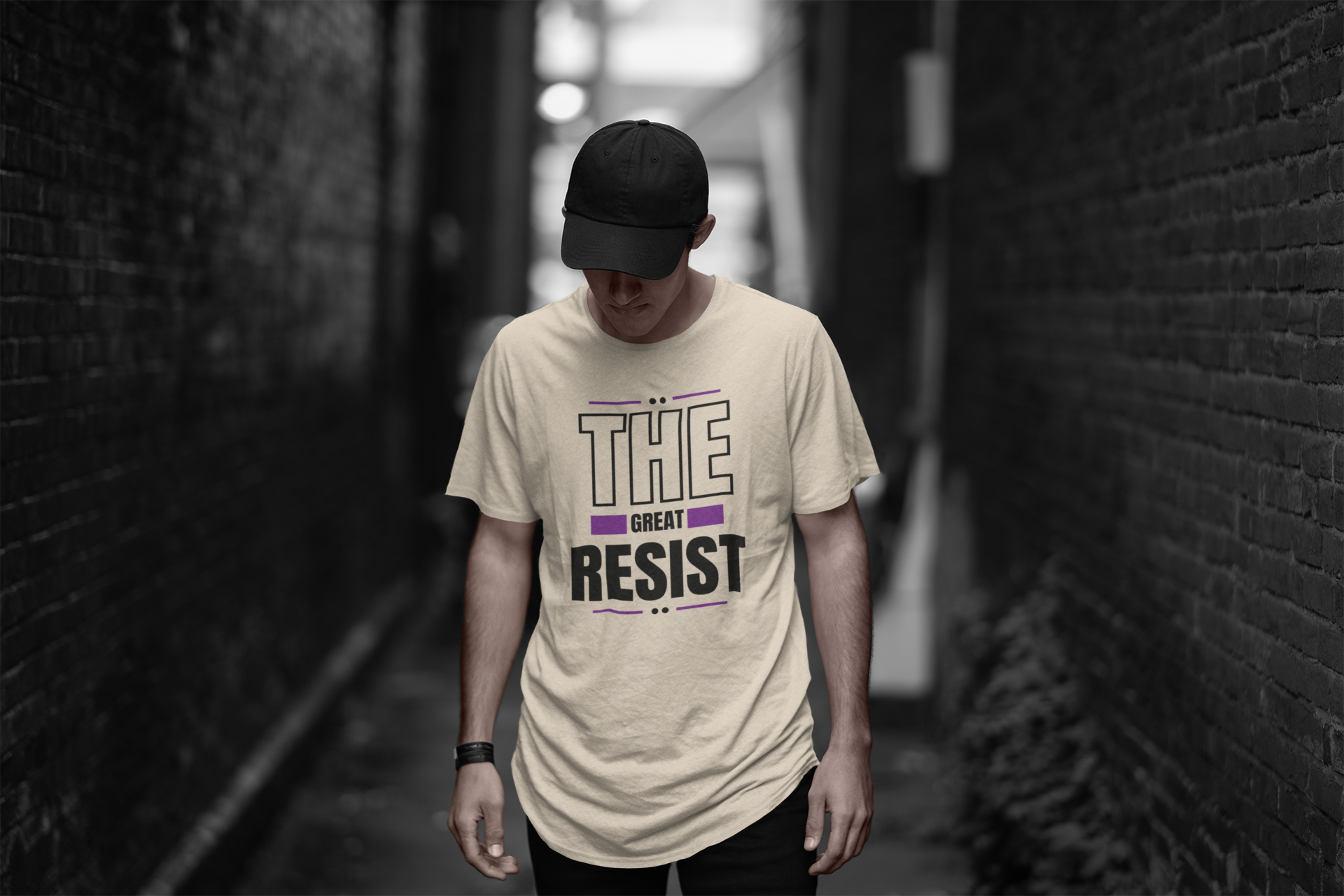 T-Shirt med tryck, Unika Motiv, Herr T-Shirt The Great Resist