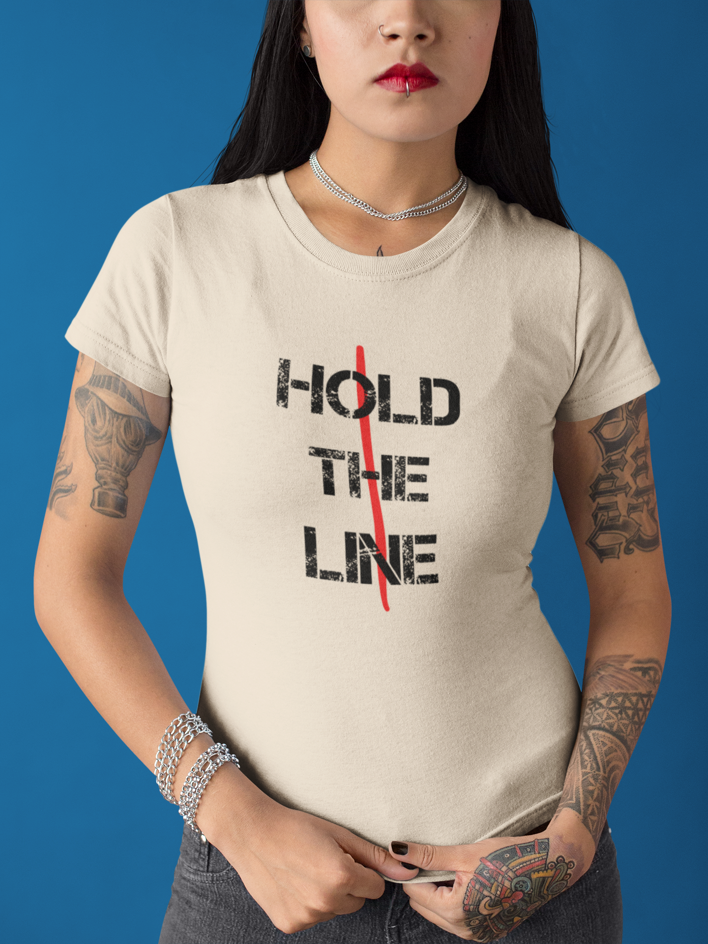 Hold The Line T-Shirt  Dam