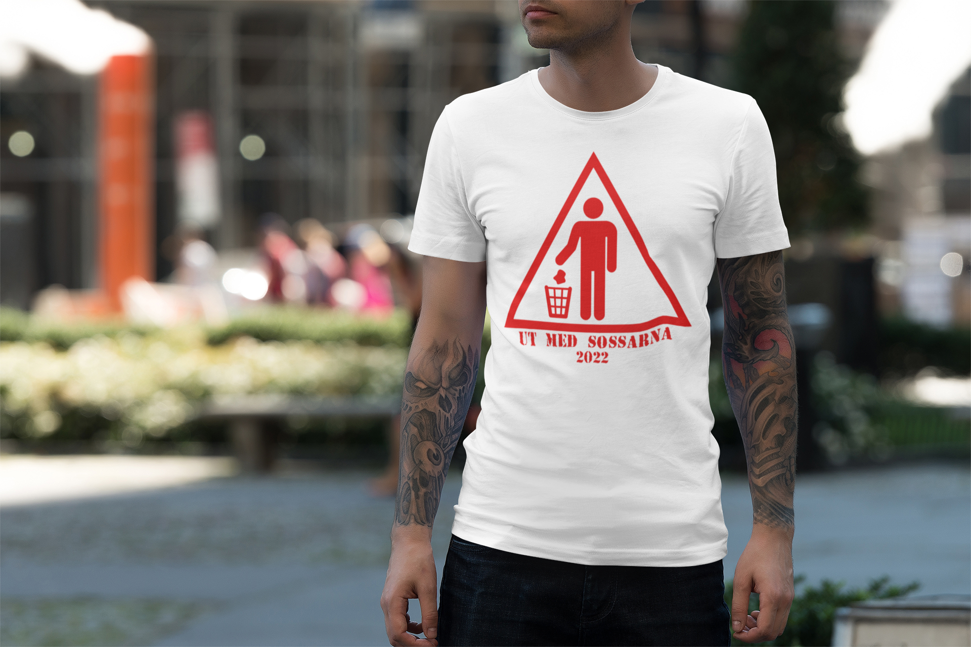 Kläder Socialdemokraterna, Herr T-Shirt med tryck Ut med sossarna 2022