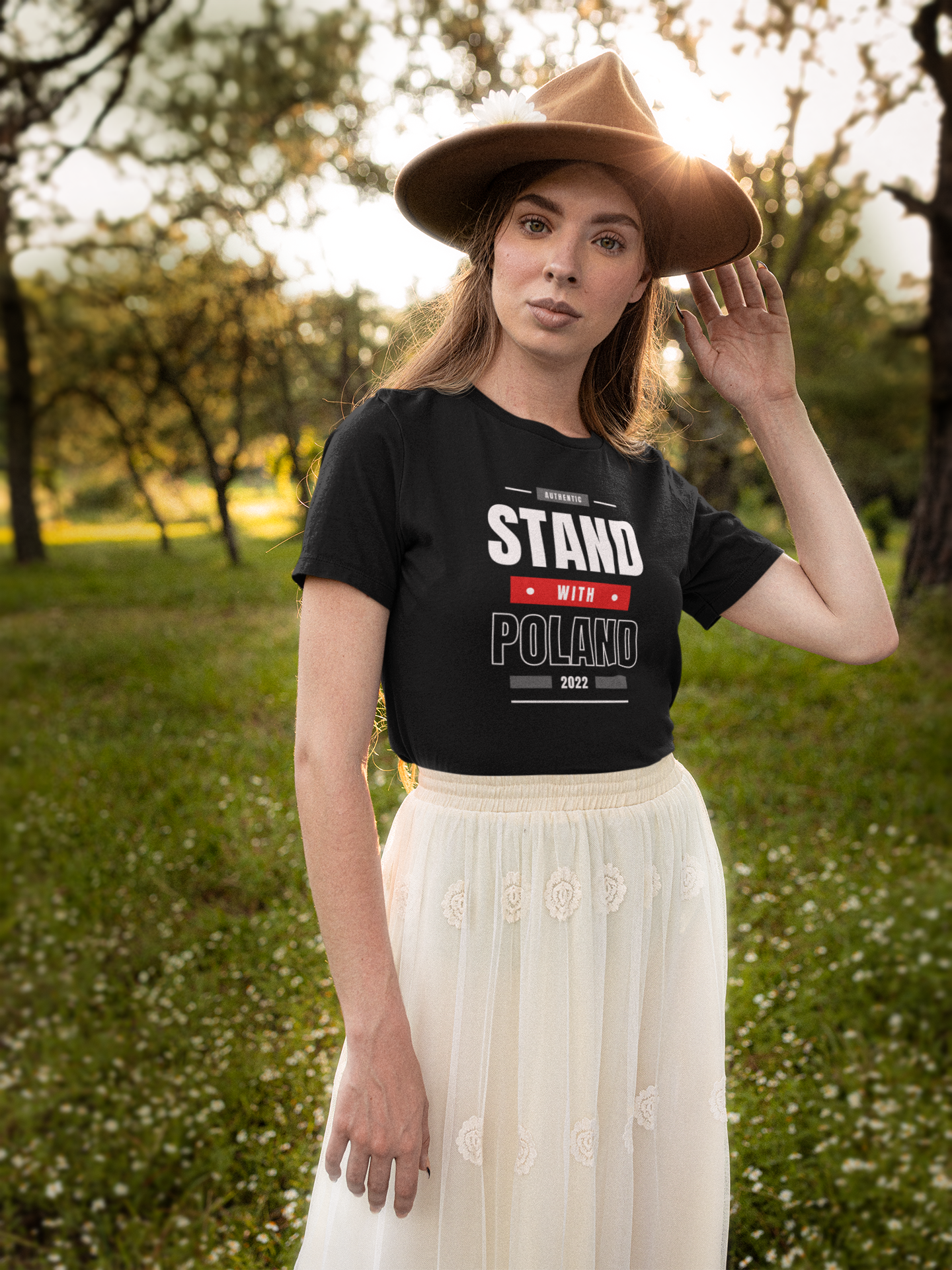 Stand With Poland, T-Shirt Dam Ladyfit
