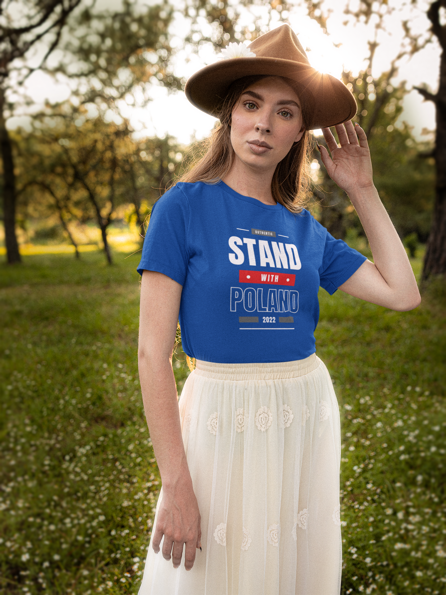 Stand With Poland, United We Stand Dam T-Shirt Dam Ladyfit