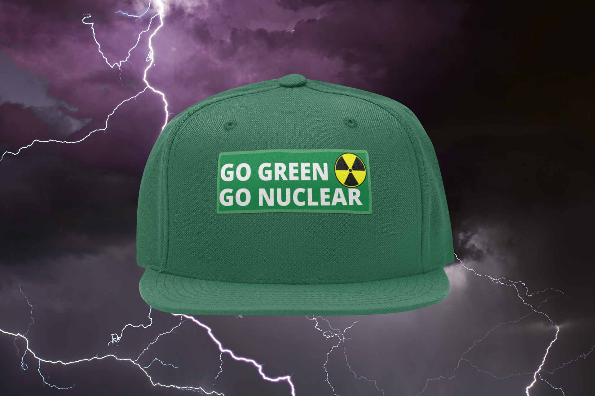 Go Green Go Nuclear Snapback One Size