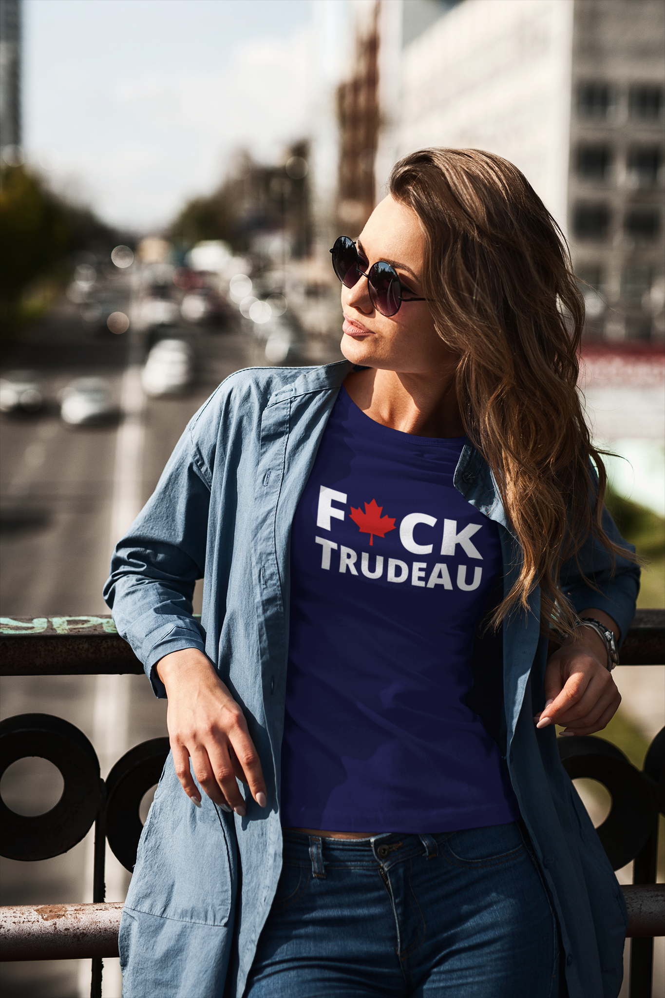 Avgå Trudeau, T-Shirt Dam Ladyfit