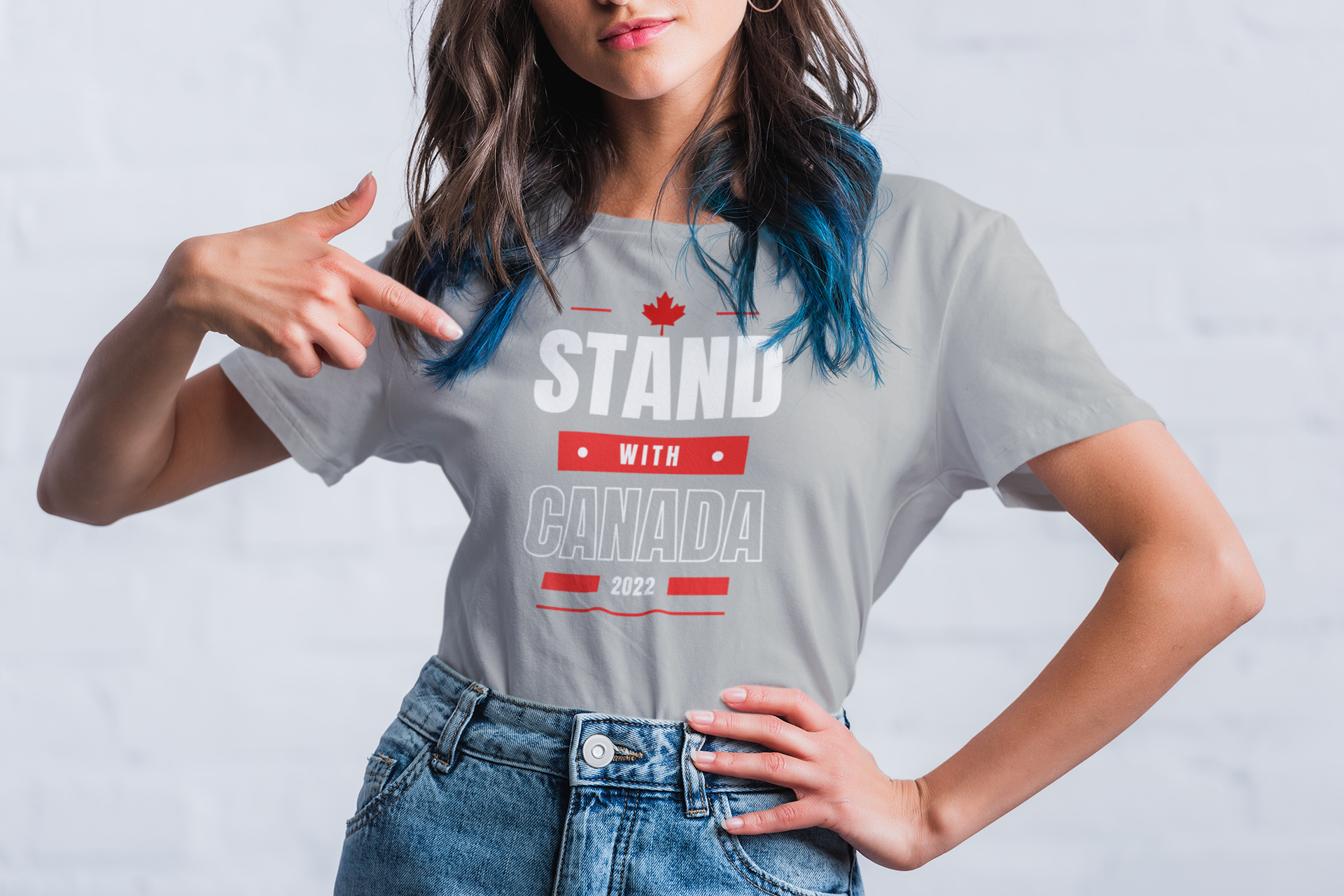 Dam T-Shirt Stand With Canada. Stå på folkets sida mot Trudeau