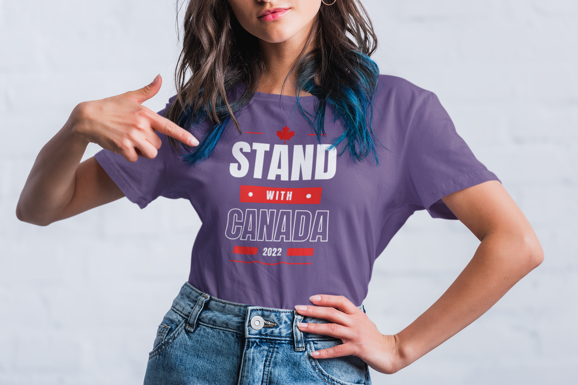 Together with the Canadians We Stand. Canada T-Shirt Dam Ladyfit . Många färger att välja mellan!