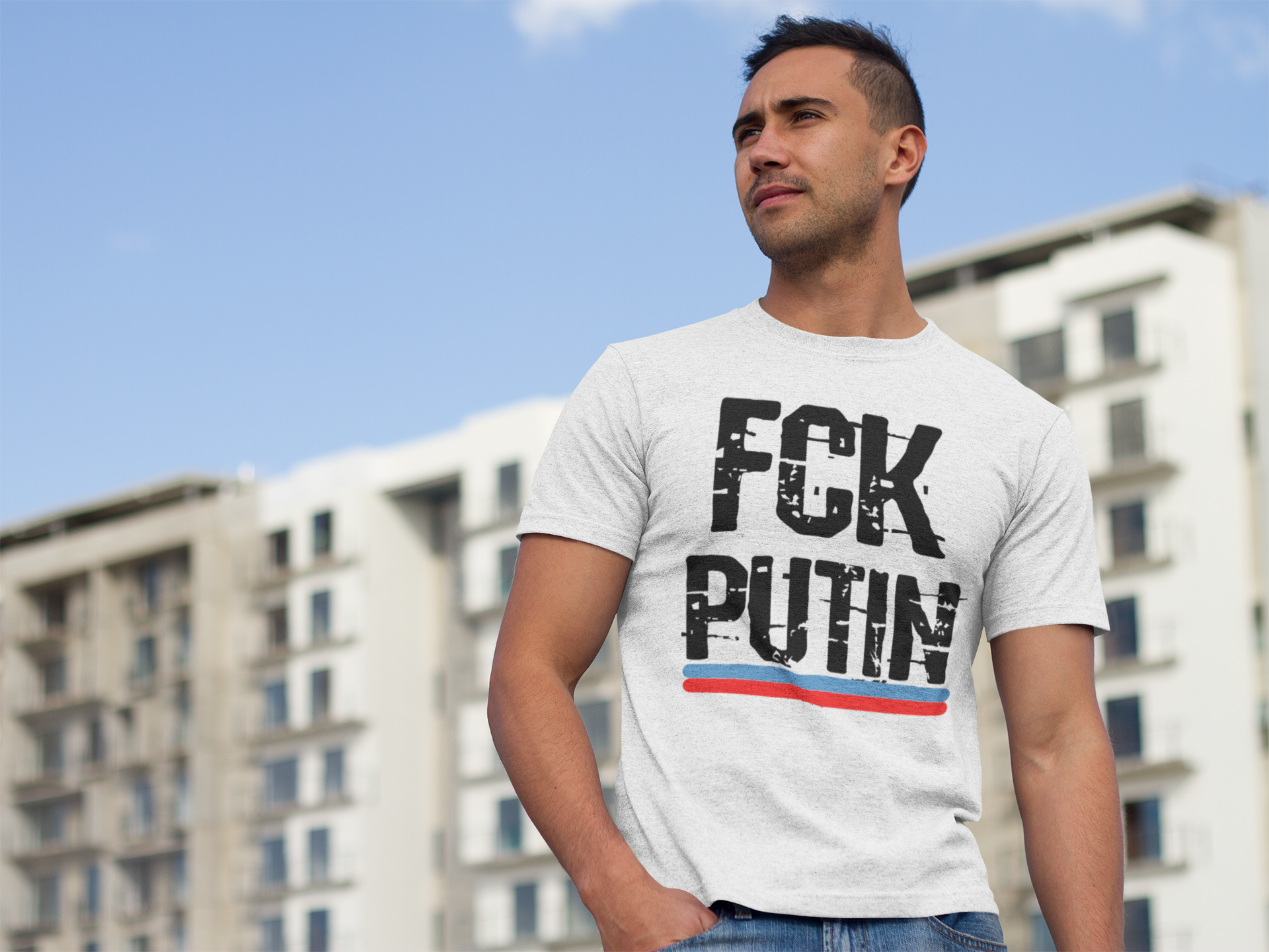 FCK Putin T-Shirt, Fuck Putin, T-Shirt herr med tryck