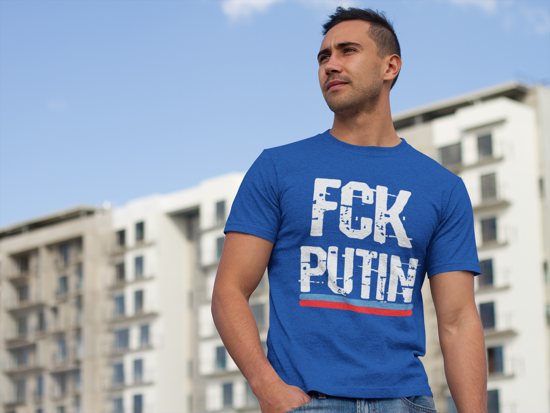 For those of you that don't like Putin, T-Shirt with print FCK Putin