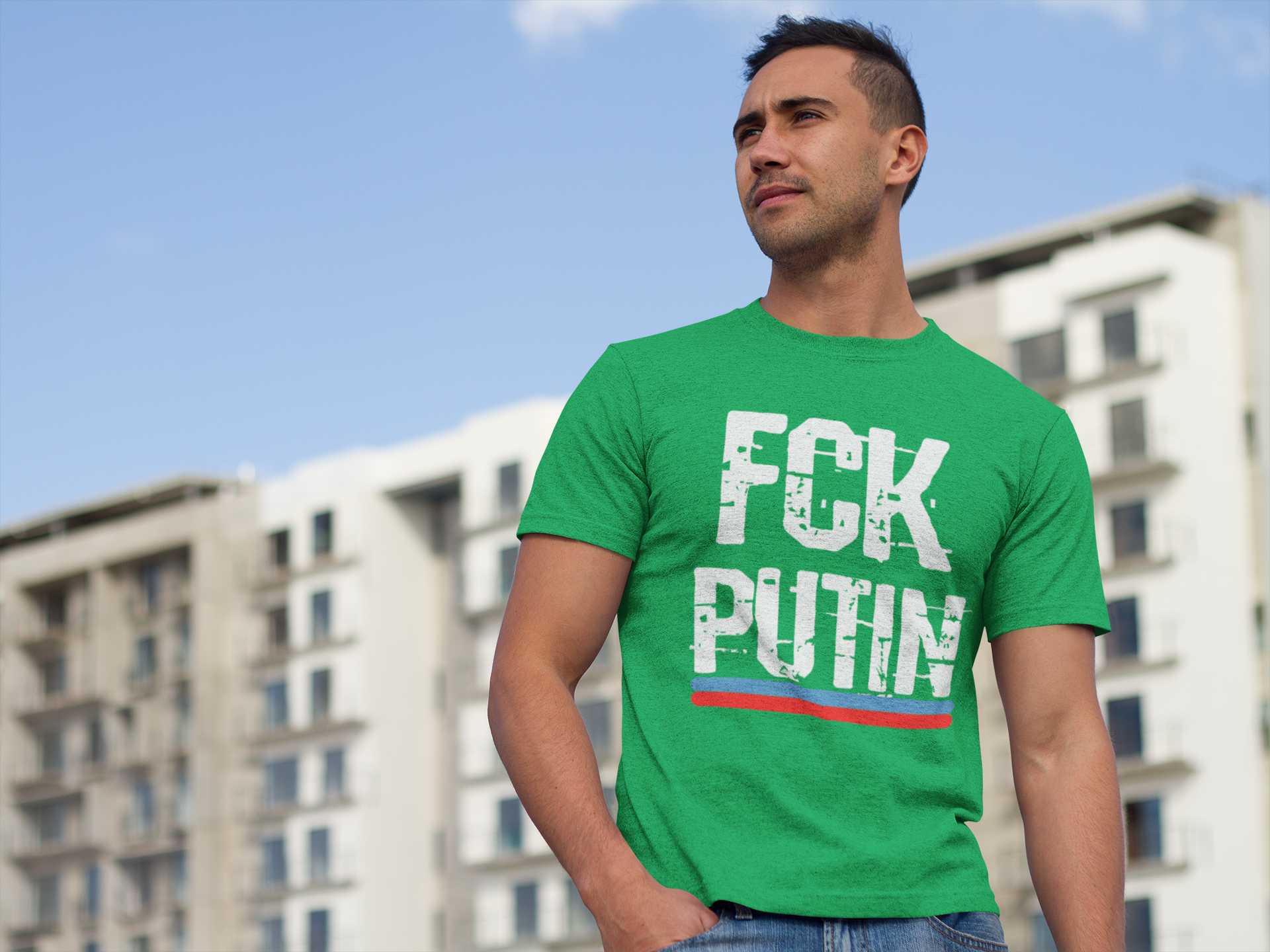 FCK Putin T-Shirt, T-Shirt med tryck, Anti Putin Tshirt