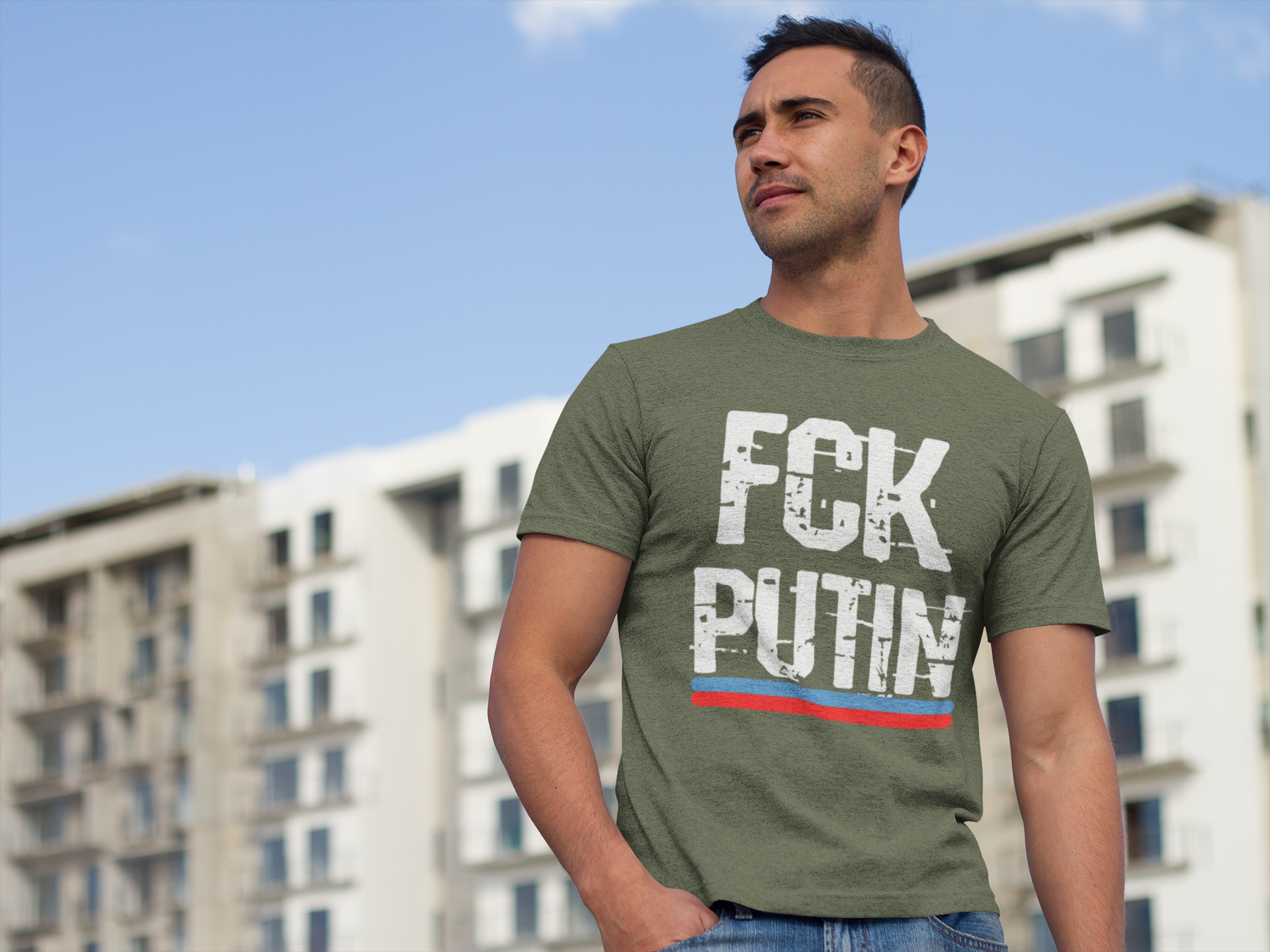 Plain & Simple, Fuck Putin, T-Shirt Herr med tryck från Statements Clothing