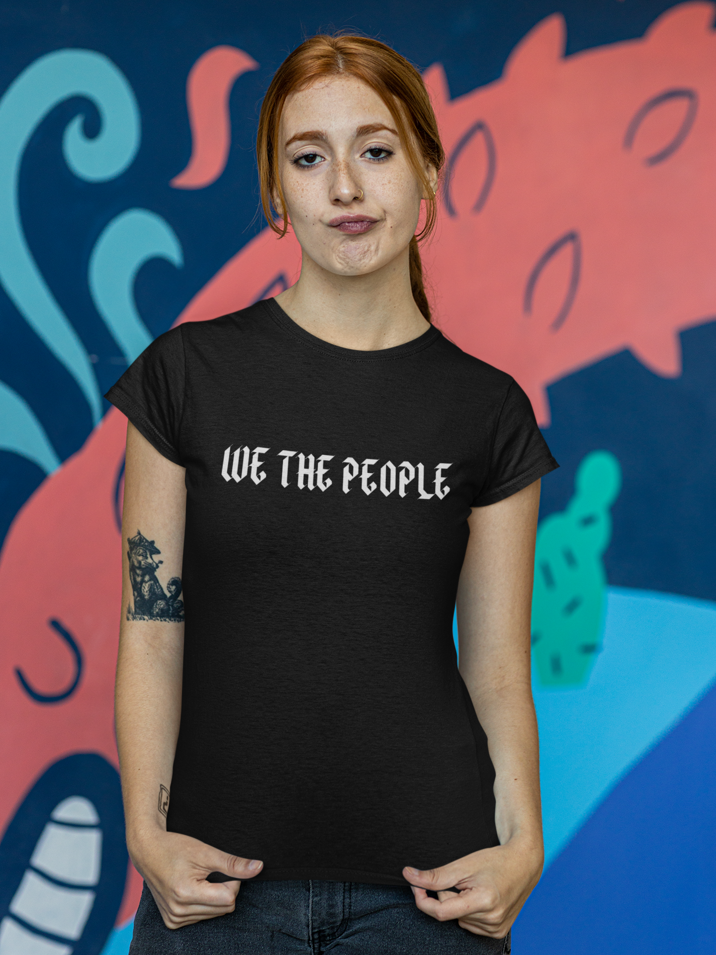 We the People Foundation T-Shirt Dam, We The People Movement Dam T-Shirt med We The People tryckt över bröstkorg