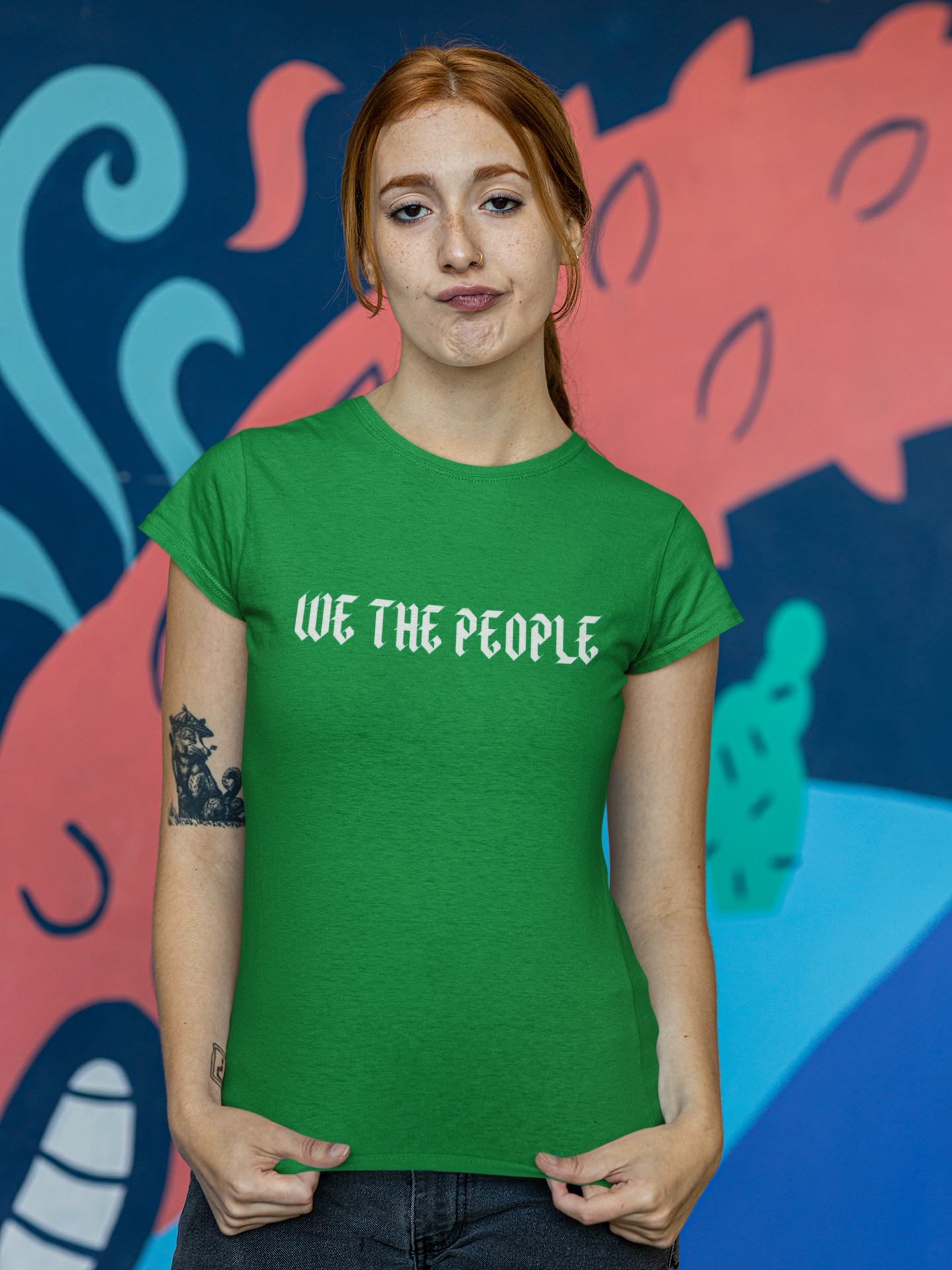 Dam T-Shirt med text We The People