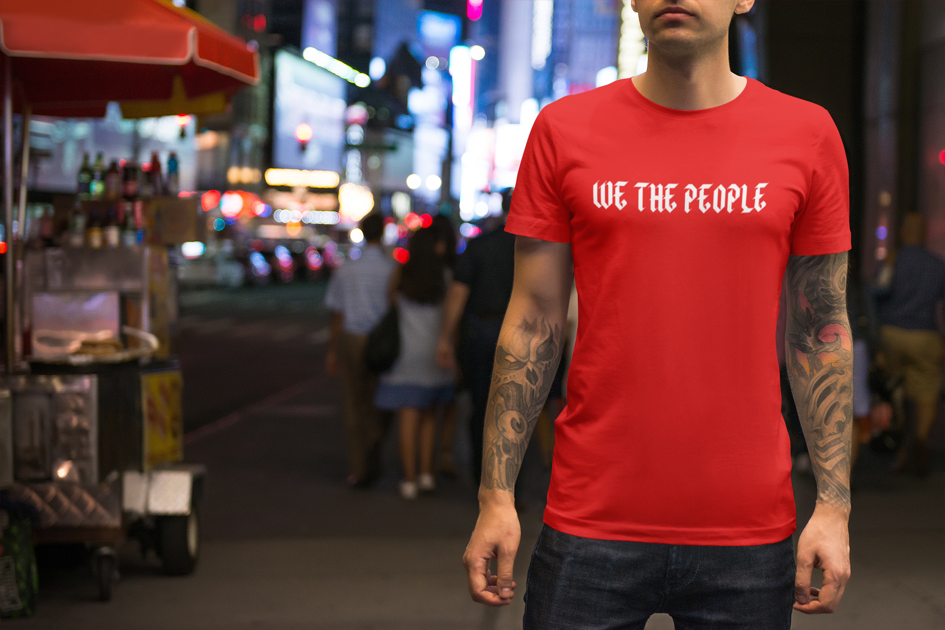 T-Shirt Gerr, Tröja med tryck text We The People, T-Shirt i flera färger & små till stora storlekar